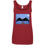 Pray for America - Anvil Ladies' 100% Ringspun Cotton Tank Top
