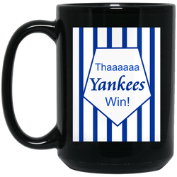 Yankees win 15 oz. Black Mug