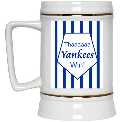 Yankees win - Beer Stein 22oz.