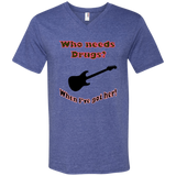 Who needs Drugs? Anvil Men's Printed V-Neck T-Shirt