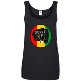 Woke AF-  Anvil Ladies' 100% Ringspun Cotton Tank Top
