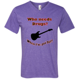 Who needs Drugs? Anvil Men's Printed V-Neck T-Shirt